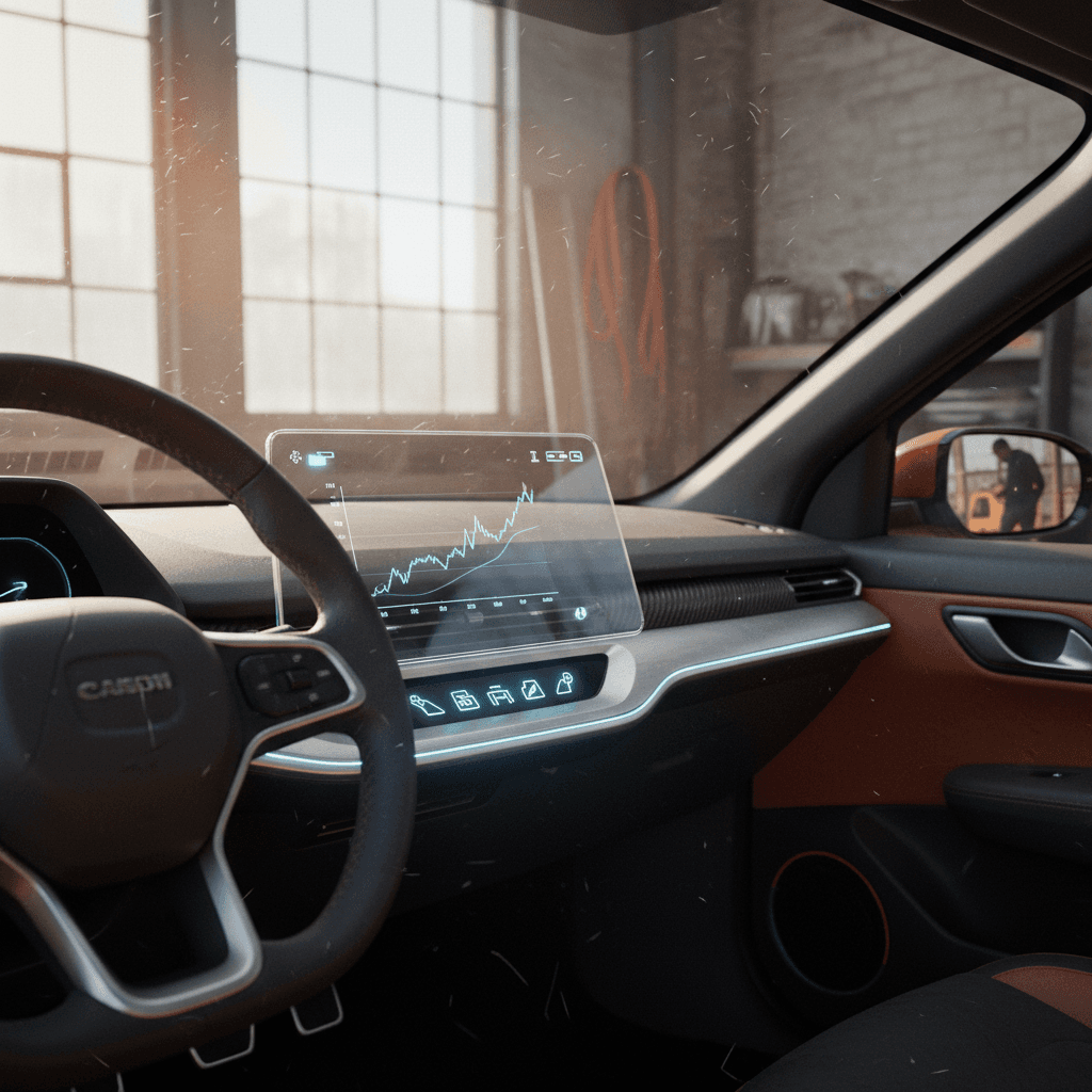 Modern compact electric SUV parked in an urban setting, similar in size to the Smart #1.