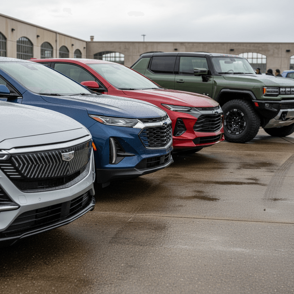 Cadillac Lyriq electric SUV parked in an upscale urban setting