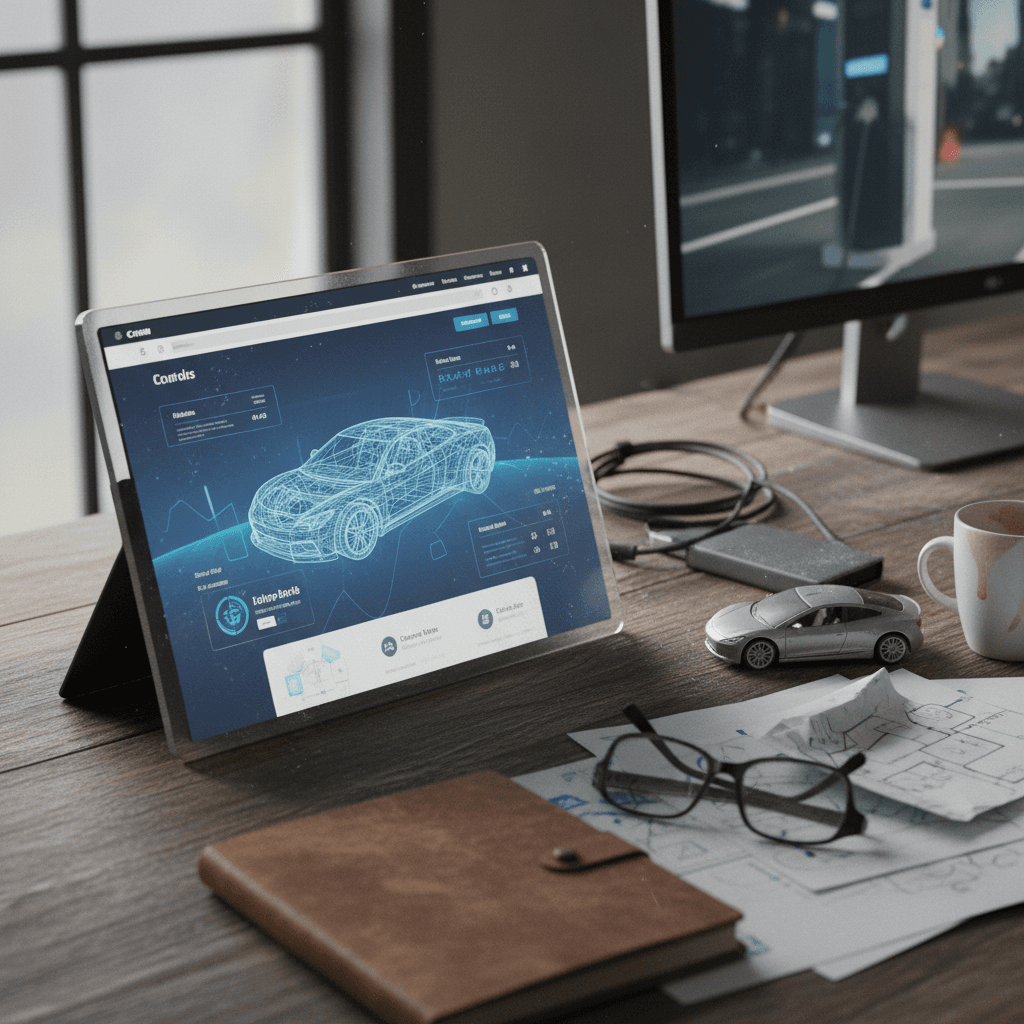 Shopper browsing an electric vehicle website on a laptop