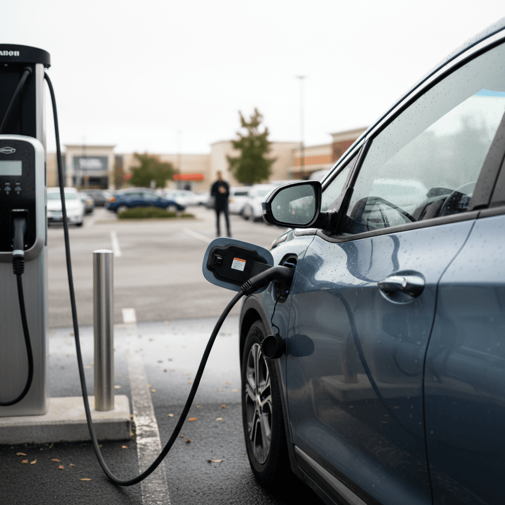 Interior of a Chevy Bolt EV showing dashboard and infotainment screen