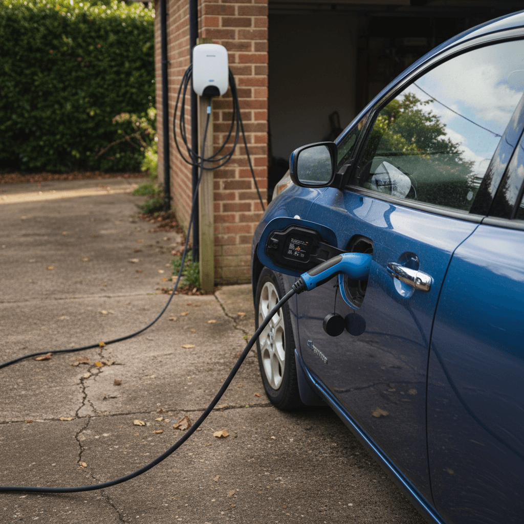 Sporty hot hatchback parked in an urban street, showing practical yet fun character