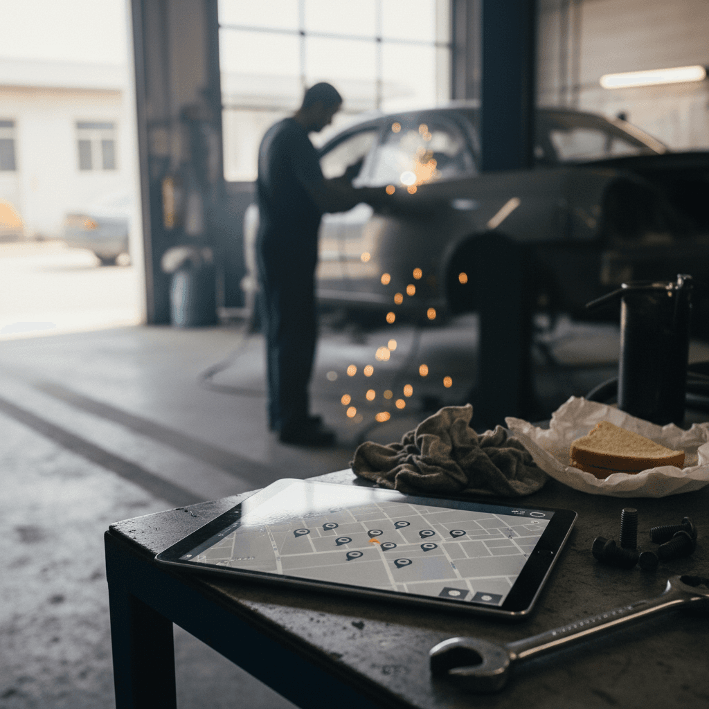 Close-up of a scratched car bumper ready for cosmetic paint repair
