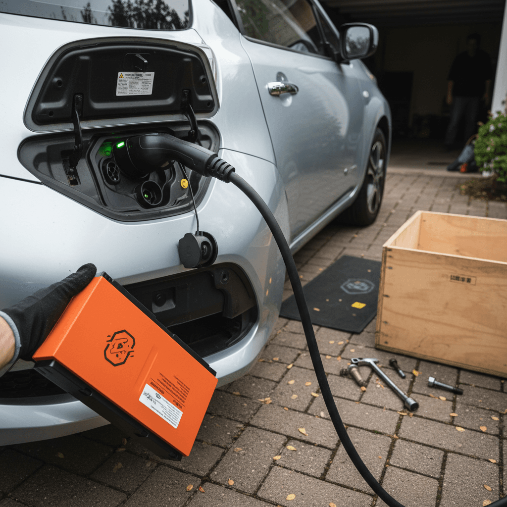 Nissan Leaf dashboard display showing battery charge level and remaining range