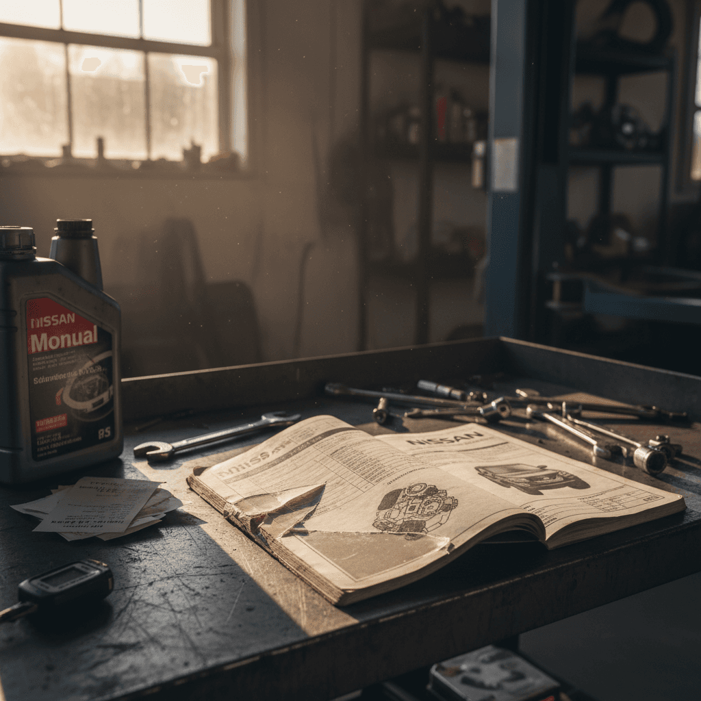 Mechanic inspecting the engine bay of a crossover SUV on a lift