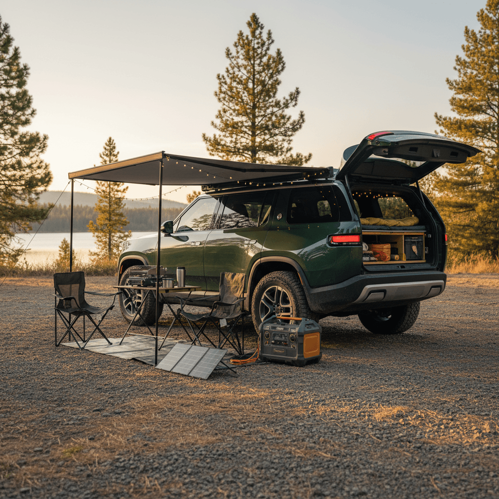 Rivian R1S Camping Setup Guide: Gear, Power & Camp Mode Tips