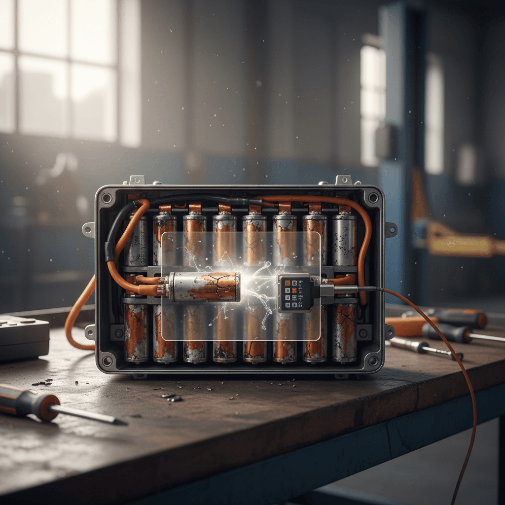 Instrument cluster showing electric vehicle battery state of charge and estimated driving range