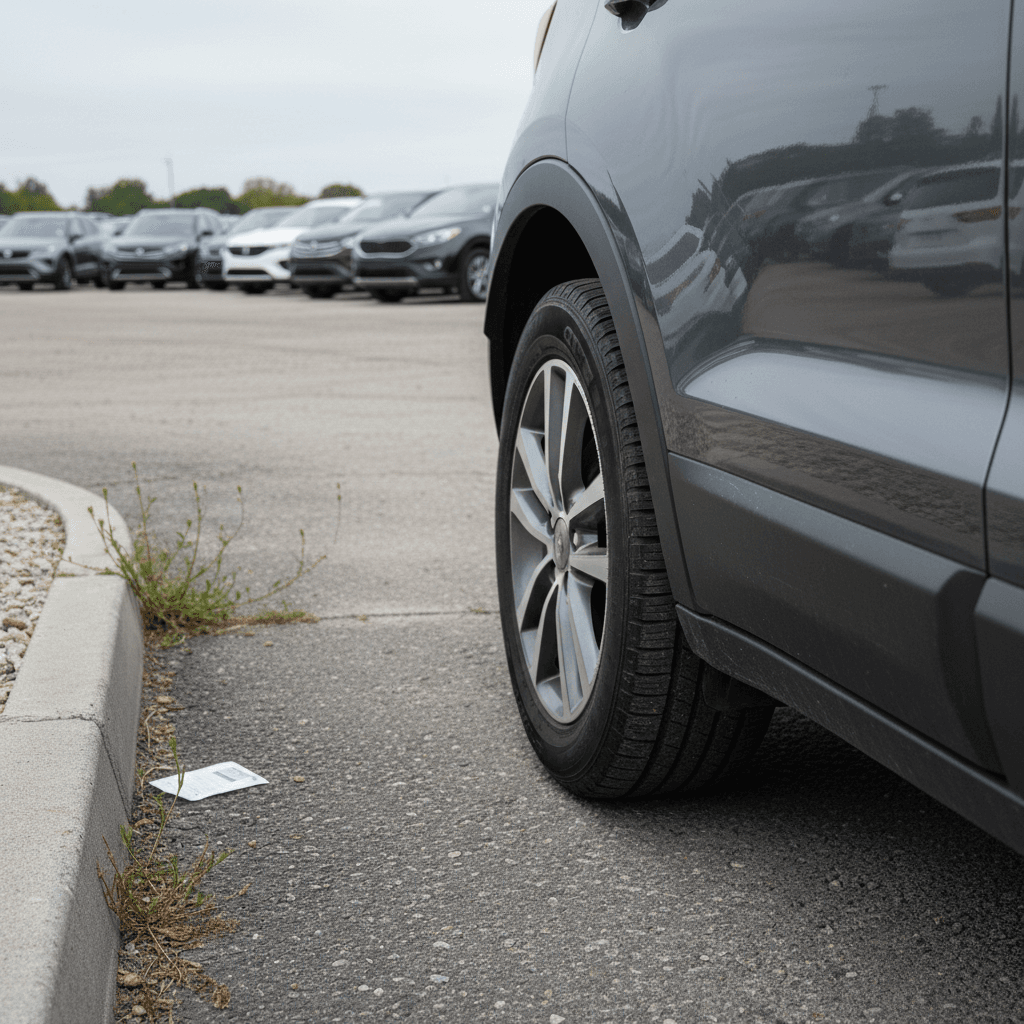 Lineup of used SUVs parked on a lot ready for sale