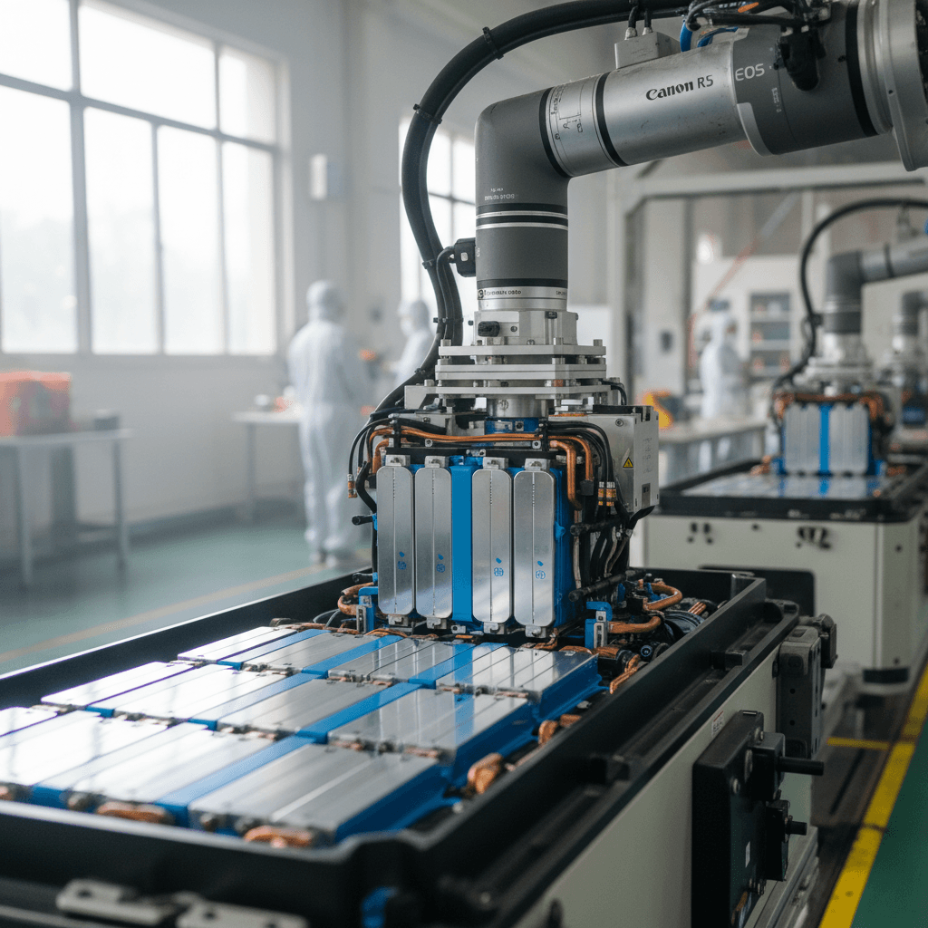 Row of modern electric vehicles at a public fast charging station, interiors featuring large touchscreens running Apple CarPlay