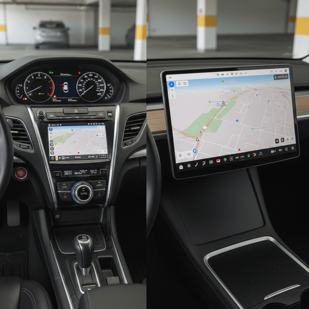 Side‑by‑side comparison of Acura ZDX at a CCS fast charger and Tesla Model Y at a Supercharger station