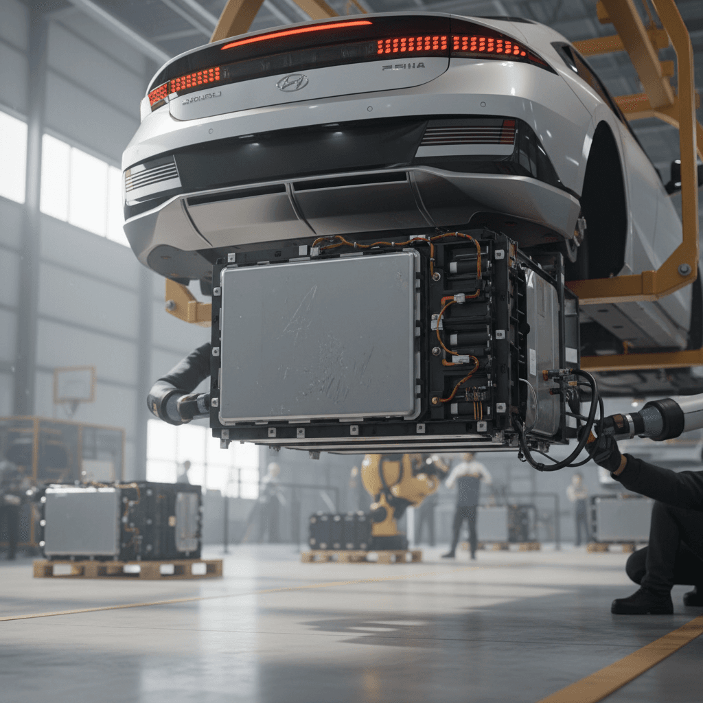 Underfloor electric vehicle battery pack similar to the Hyundai Ioniq 6 layout