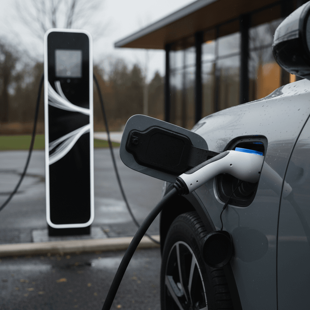 Polestar 3 electric SUV parked in front of a modern building