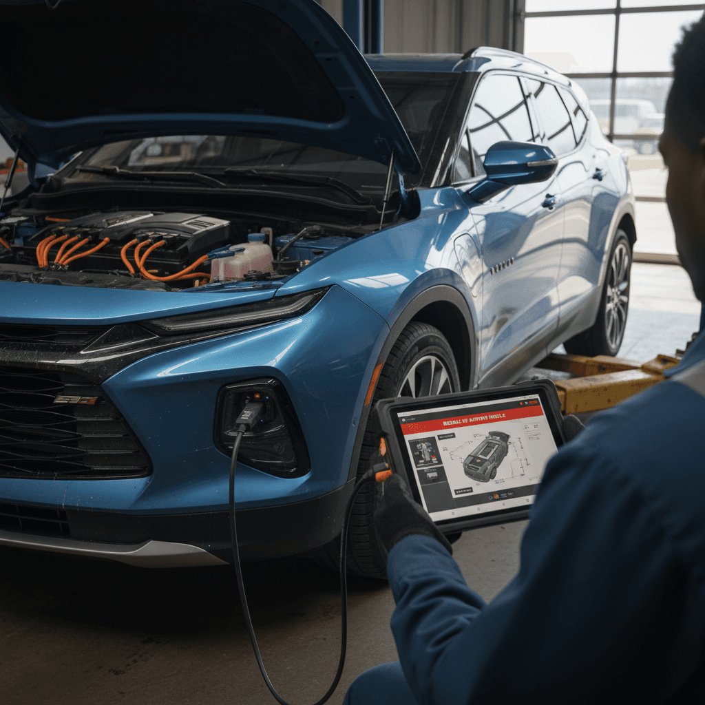 Rivian R1T digital dashboard and center touchscreen showing navigation with system alerts, illustrating tech-related complaints