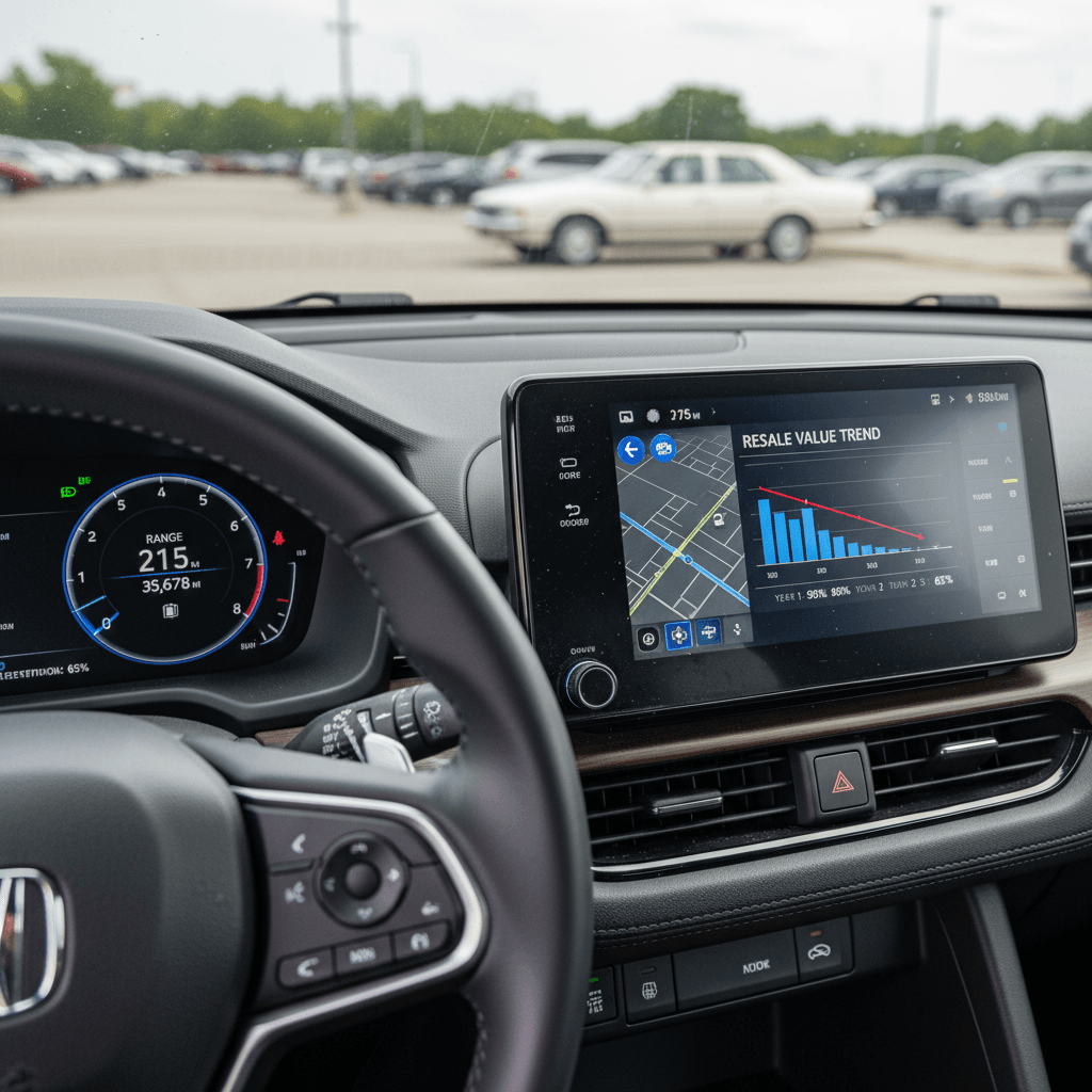 Honda Prologue digital instrument cluster showing battery state of charge, driving range, and odometer