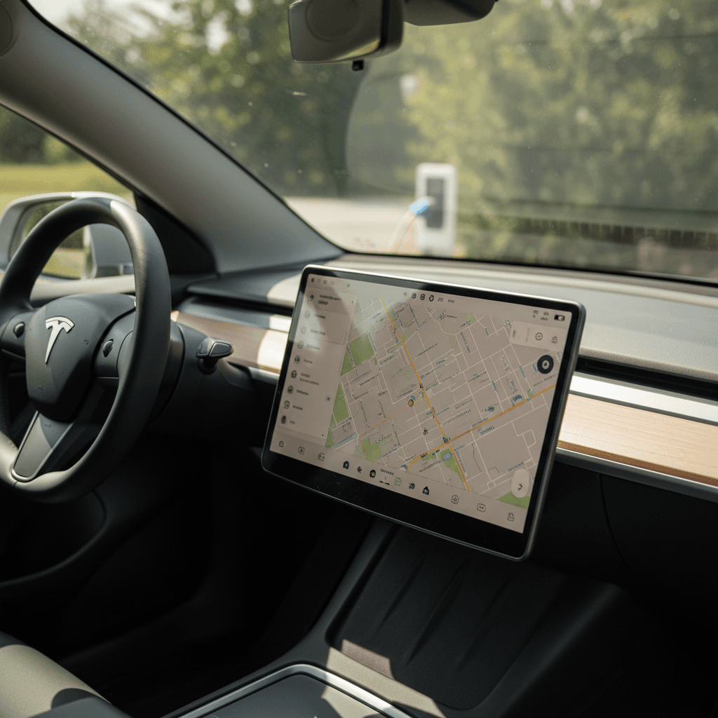 2020 Tesla Model S plugged into a wall connector in a clean residential garage