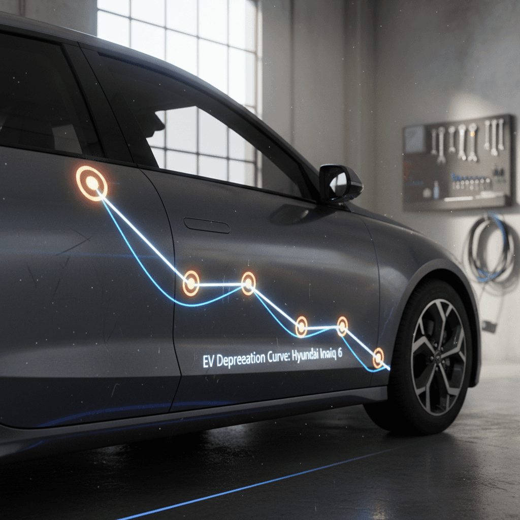 Illustrative Hyundai Ioniq 6 depreciation curve over 5 years compared to original price