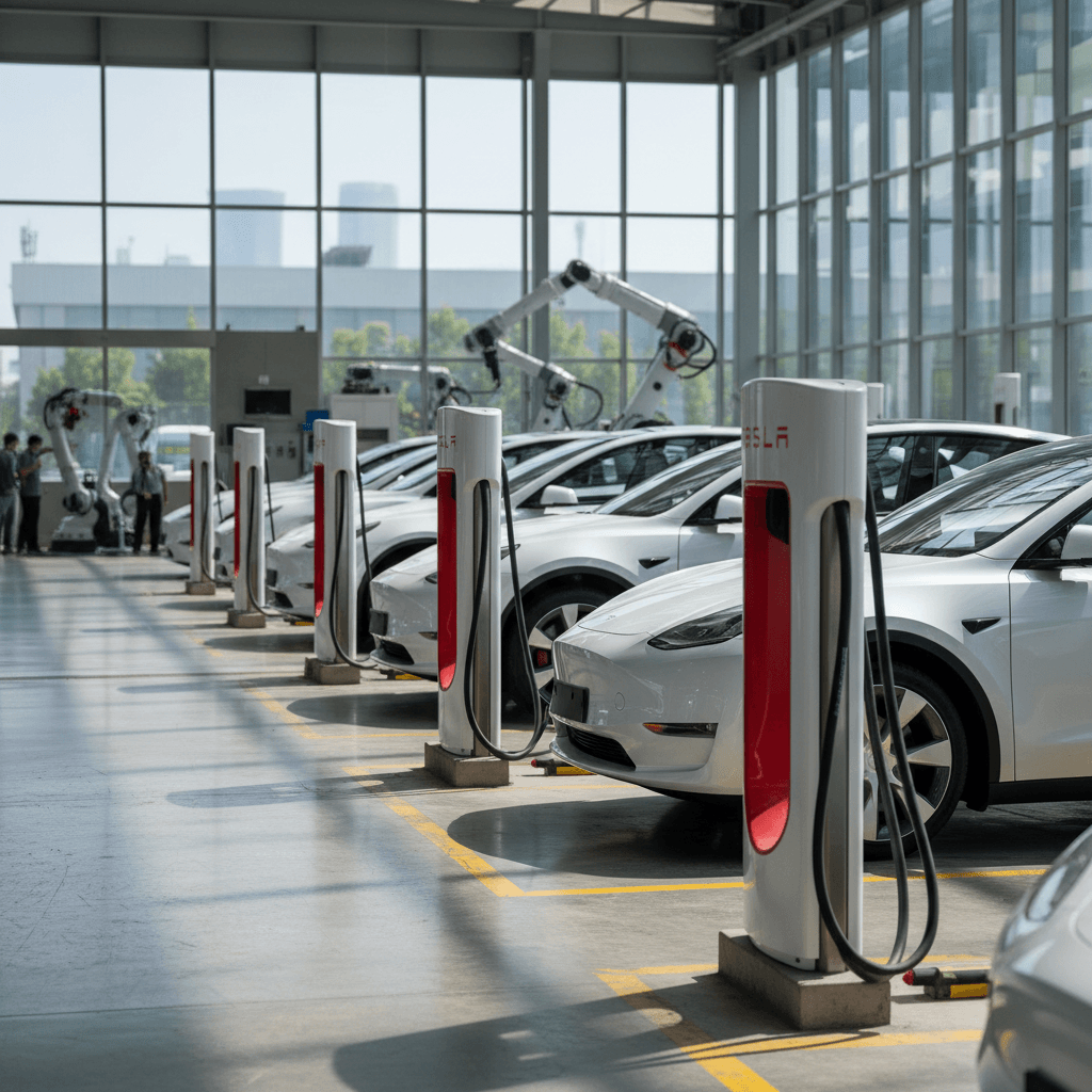 Tesla’s headquarters and Gigafactory in Austin, Texas, viewed from outside