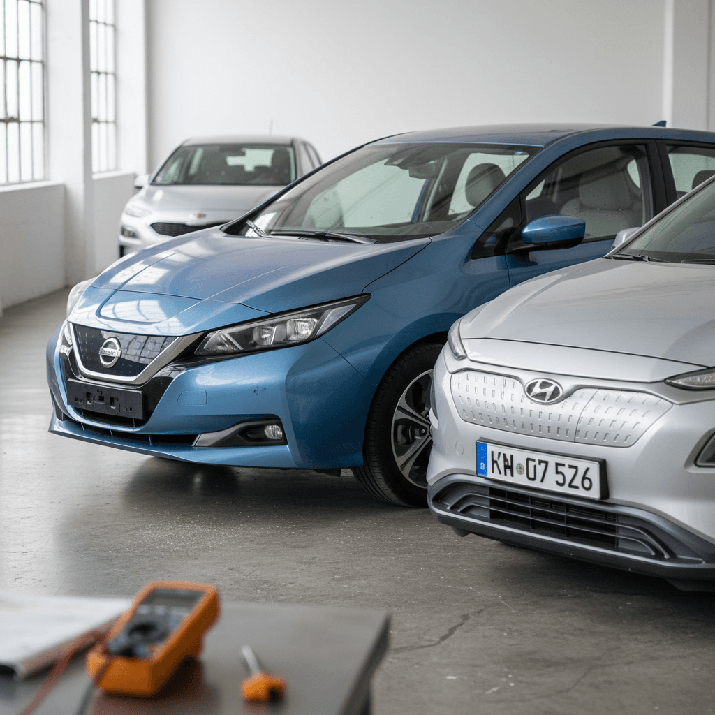 Line chart comparing depreciation curves for different electric car models over five years