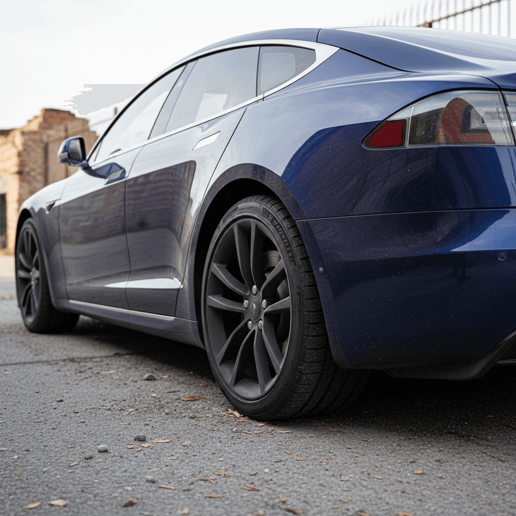 Electric hypercar driving at high speed on a racetrack