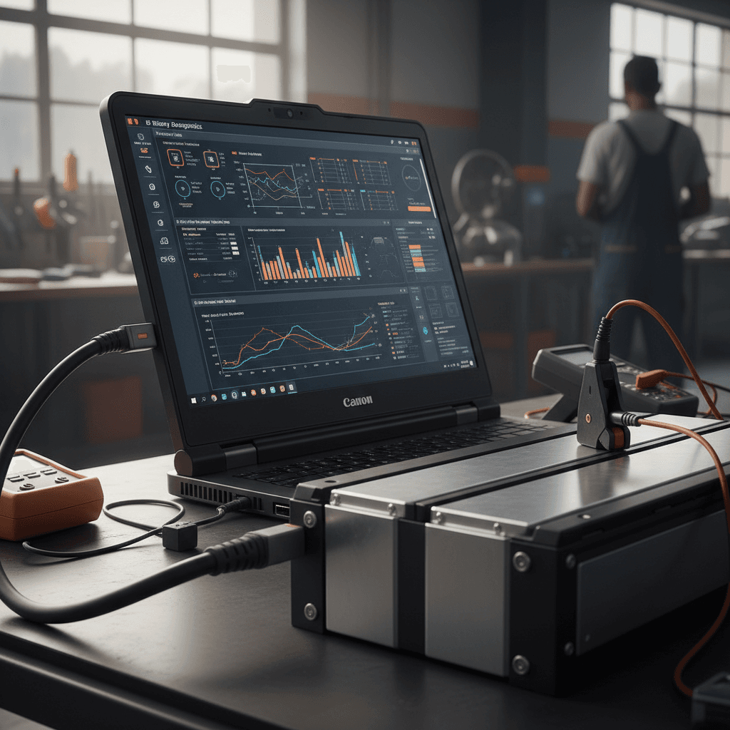 Person researching new and used electric car listings on a laptop at home