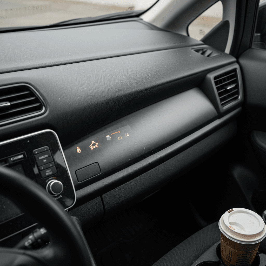 EV dashboard with turtle warning and reduced power indicator illuminated as battery level nears empty