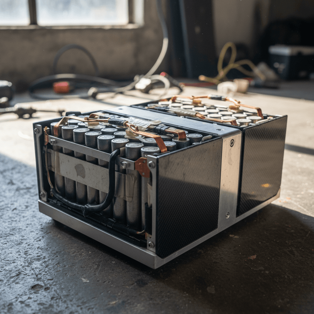 Digital dashboard showing EV battery state of charge and estimated driving range