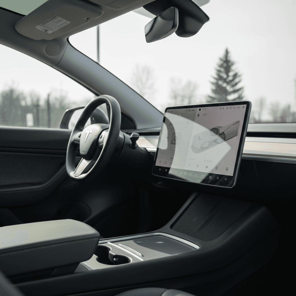 Refreshed Tesla Model Y Juniper front and rear light signatures at night