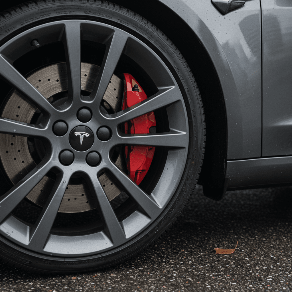 Undercarriage of a Tesla Model 3 showing the compact rear drive unit assembly