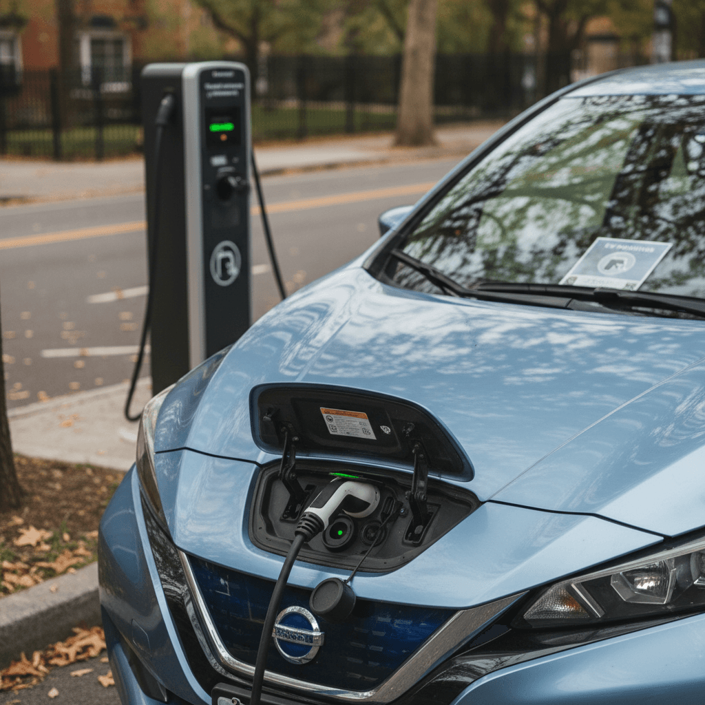 Honda Prologue plugged into a Level 2 home charger in a modern garage