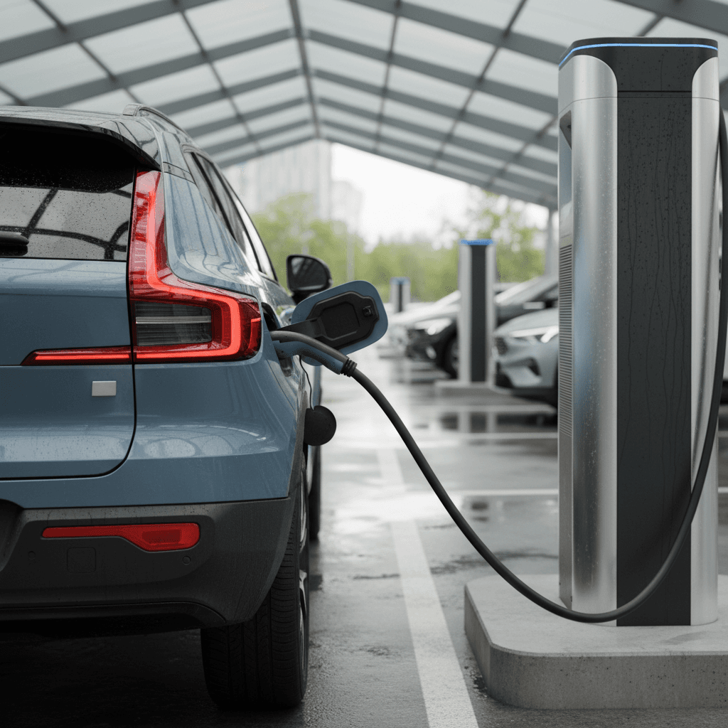 Instrument cluster of a 2024 Subaru Solterra showing trip distance, energy use, and remaining range during a highway test drive