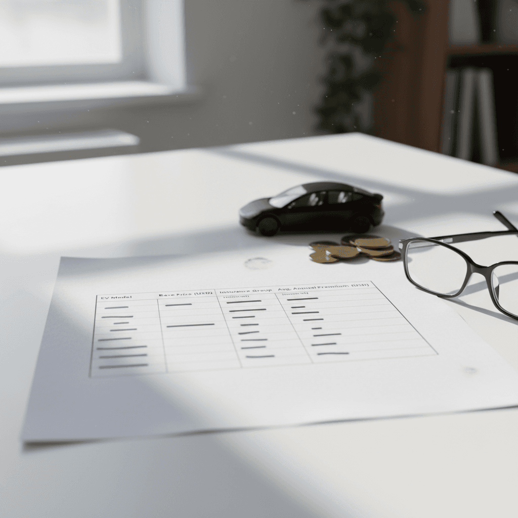 Illustrated comparison of three popular electric vehicles highlighting cost per mile and battery efficiency
