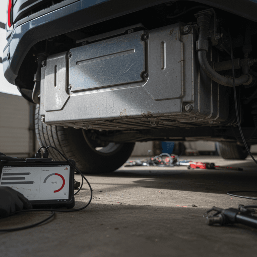 Ford F-150 Lightning electric pickup truck parked outdoors