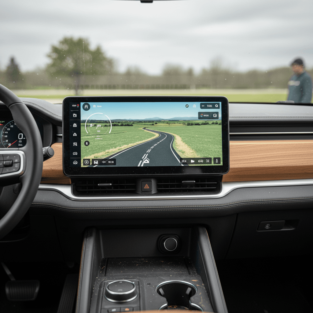 A Kia EV6 plugged into a public DC fast charger, with focus on the charge port and station screen