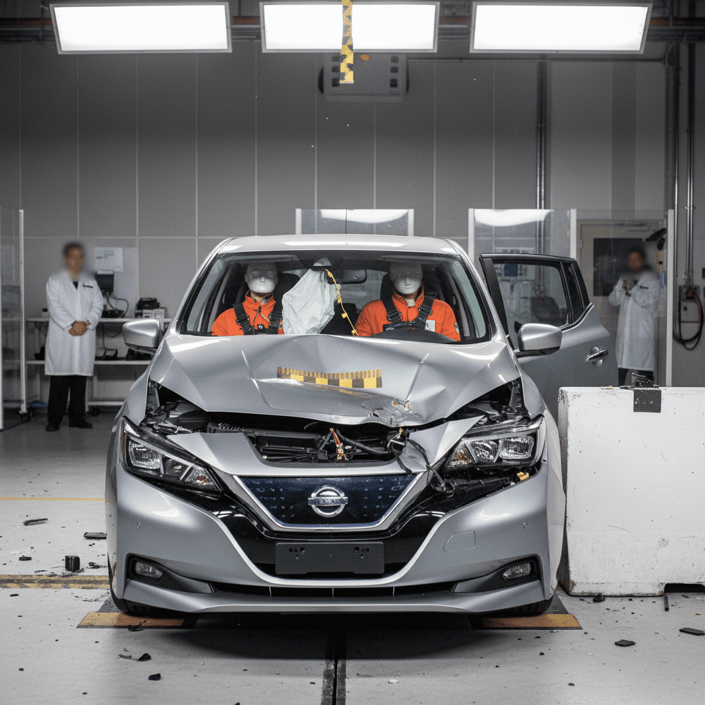 Deployed airbags inside a Polestar 2 showing side and curtain coverage after a side impact