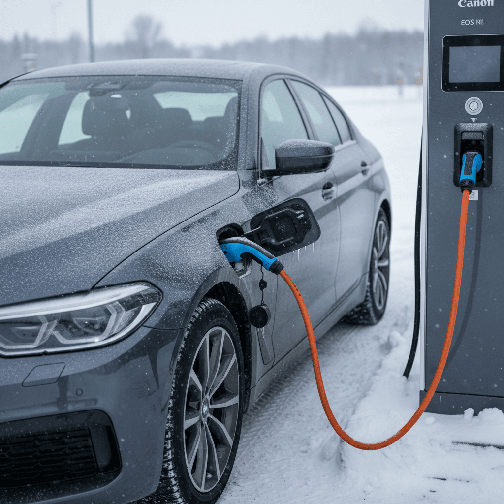 Side-by-side interiors of BMW i5 and Mercedes EQE showing different dashboard and screen designs