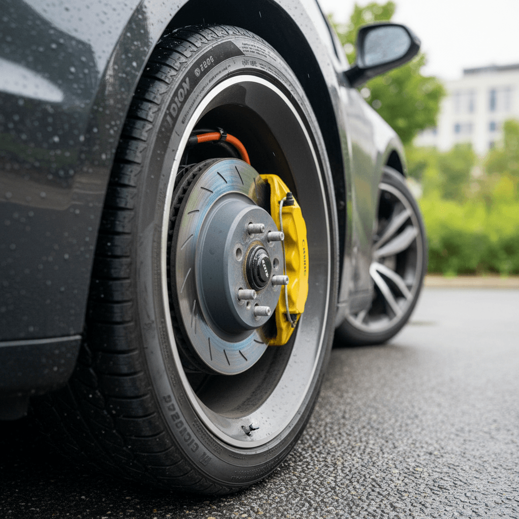 Electric vehicle dashboard showing regenerative braking activity on a digital display