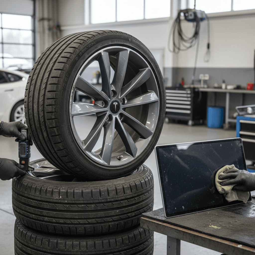 2019 Tesla Model S plugged into a home wall connector in a clean, modern garage
