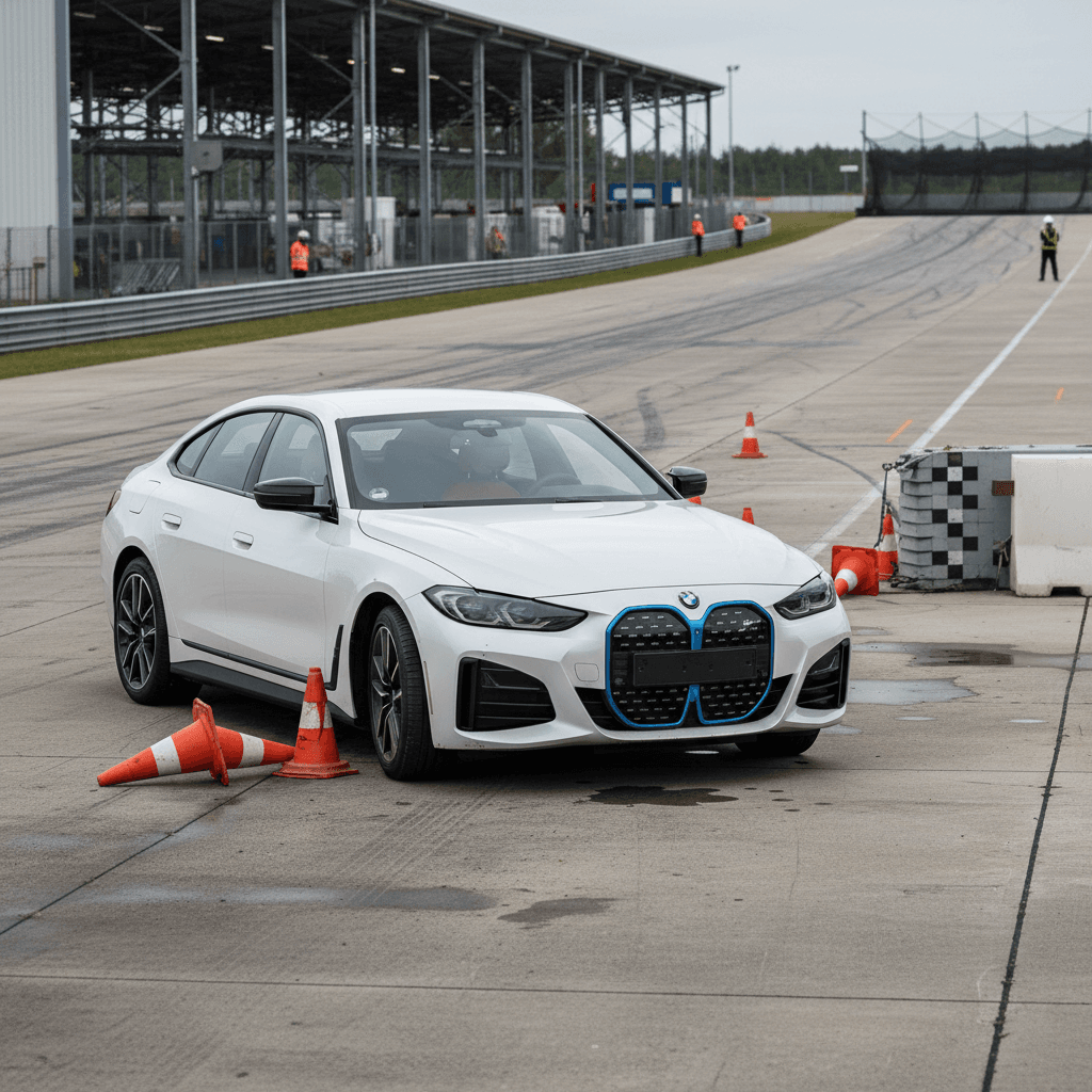 Volvo XC40 Recharge interior with multiple airbags deployed in a simulated crash scenario